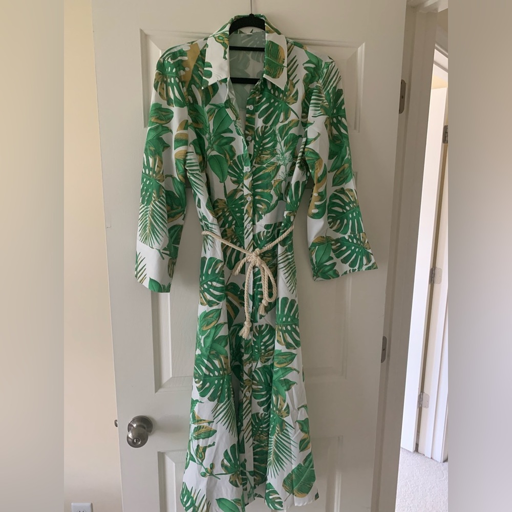 SHEIN leaf print shirtdress